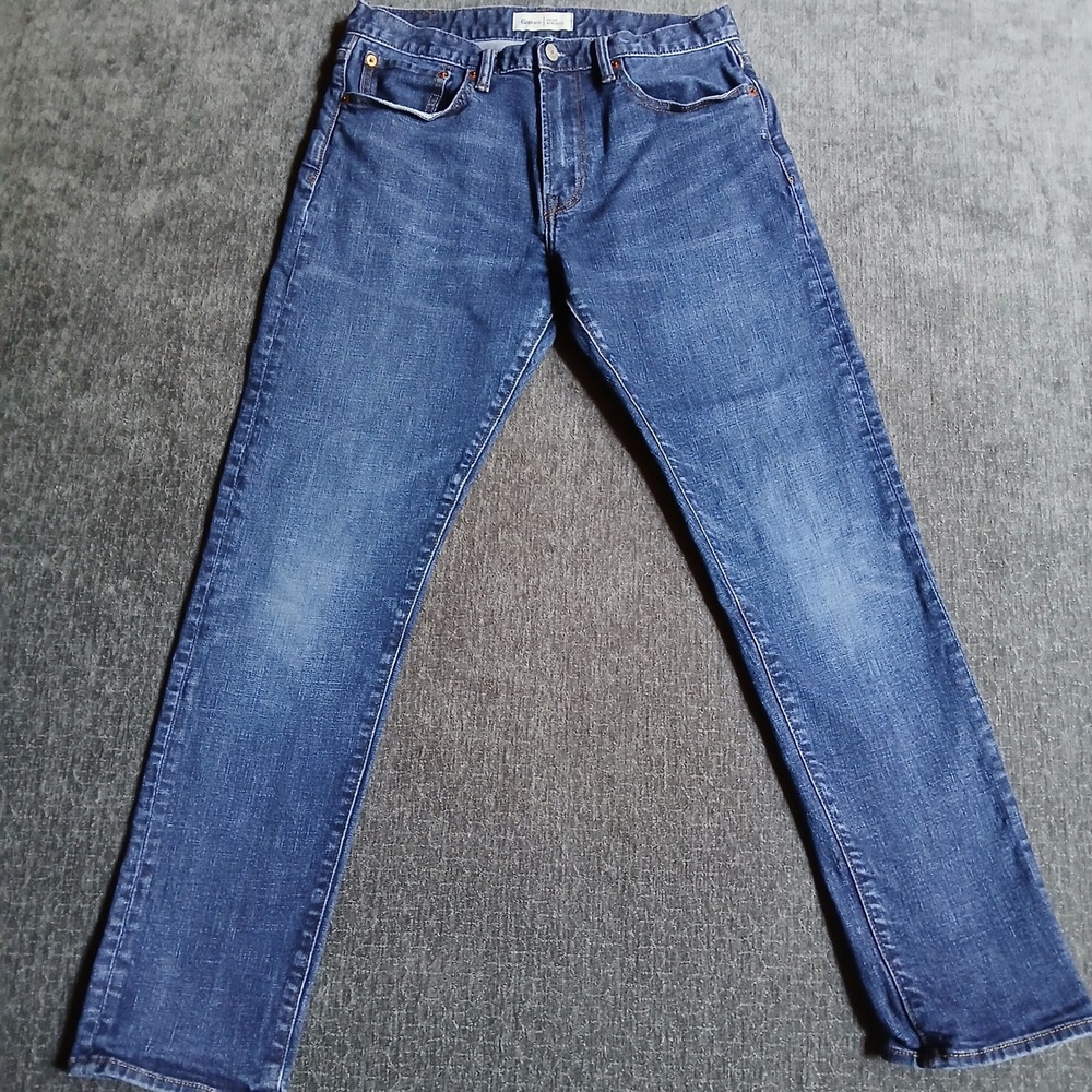 Gap 1969 Athletic Fit Jeans Medium Wash Blue Denim 29x30 Stretch Tapered Leg